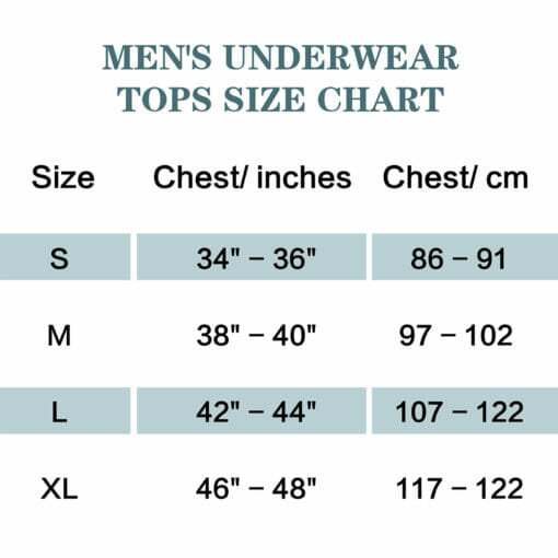 Size Chart Merino Wool Base Layer Mens