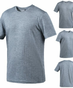 00% Pure Merino Wool T-Shirt for Men - Gray