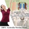 Merino Protect 100% Merino Wool V Neck T-Shirt for Women Short Sleeve Base Layers Dark Red