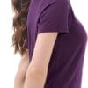 Merino Protect 100% Merino Wool V Neck T-Shirt for Women Short Sleeve Dark Purple