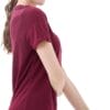 Merino Protect 100% Merino Wool V Neck T-Shirt for Women Short Sleeve Dark Red