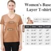 Size Guide Merino Wool V Neck T Shirt women Caramel