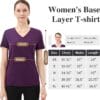 Size Guide Merino Wool V Neck T Shirt women Dark Purple